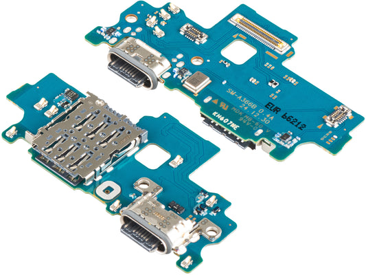 Scheda con Connettore di Ricarica - Microfono - Modulo Lettore SIM Samsung Galaxy A36 A366, Service Pack GH96-19348A