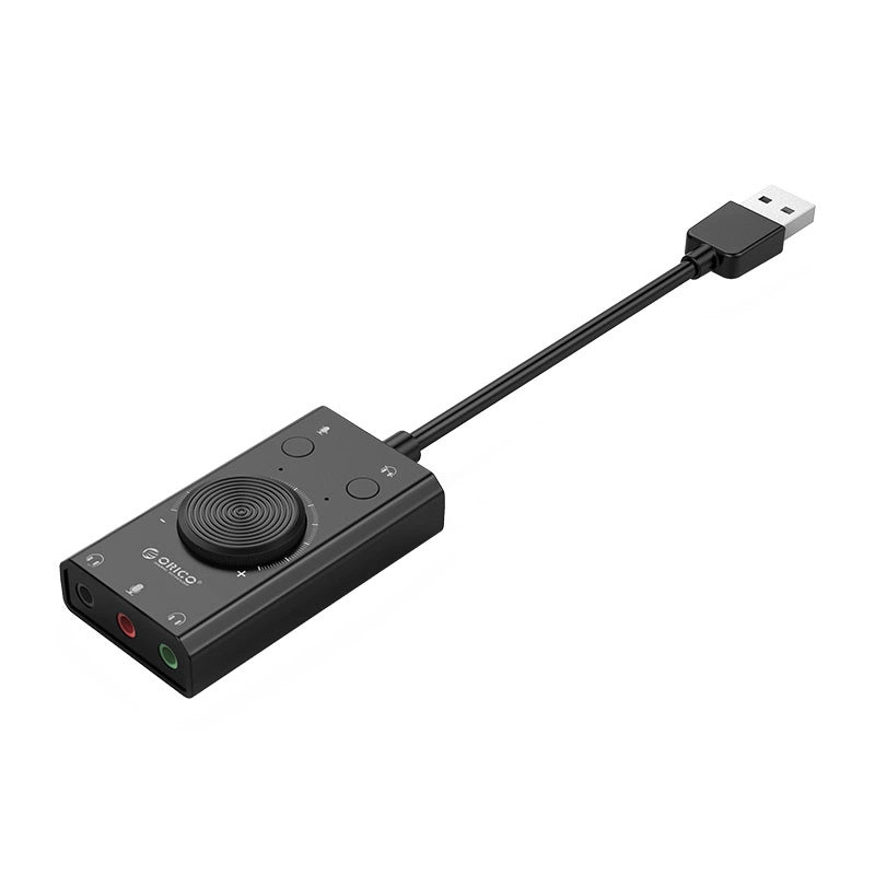 Scheda audio USB Orico SC2, 3 x Jack 3.5mm, Nera
