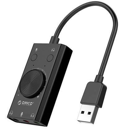 Scheda audio USB Orico SC2, 3 x Jack 3.5mm, Nera