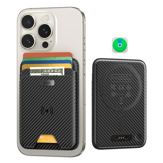 Portafoglio Magsafe, ESR, Classic Geo Carbon, Nero