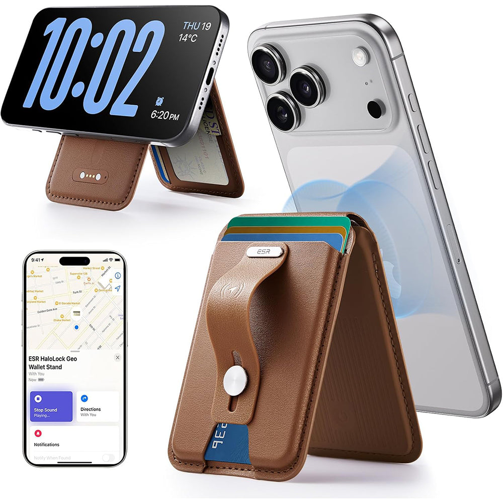 Portefeuille MagSafe, ESR, Findy my Wallet 5C, Marron