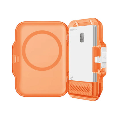 Portefeuille MagSafe, Spigen, TinTap MagFit+, Orange Satiné AFA11381