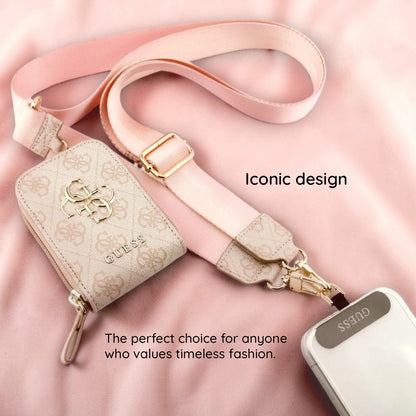 Guess 4G Metal Logo Wallet and Phone Lanyard, Pink