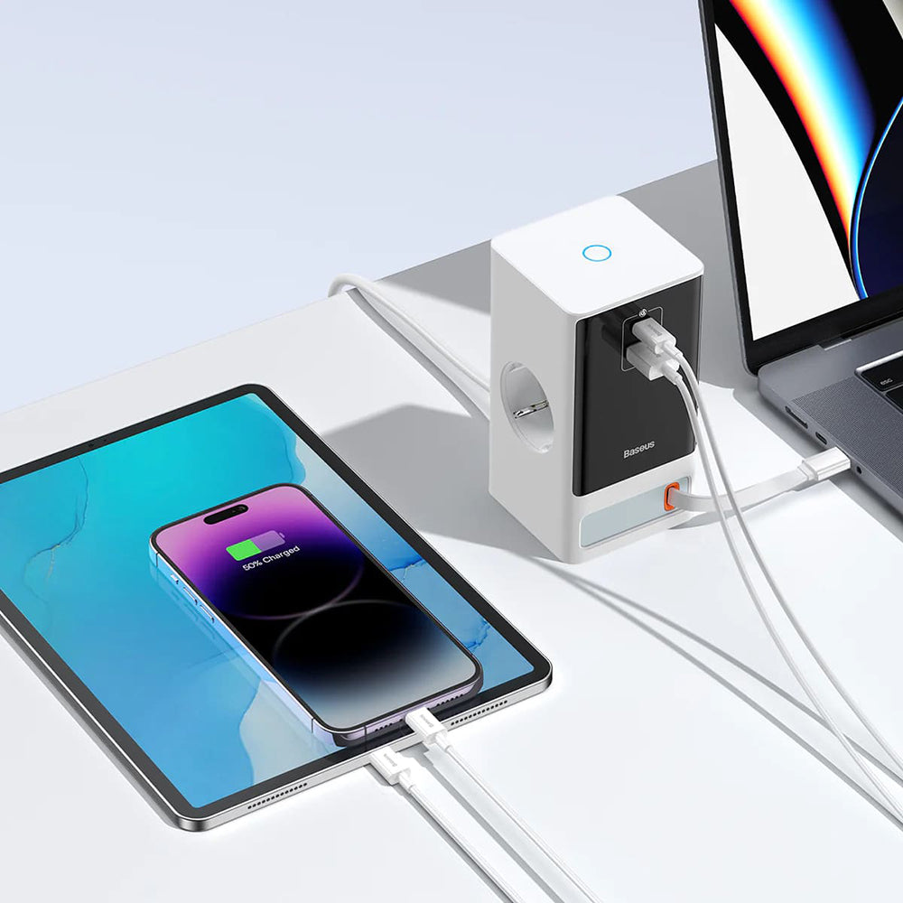 Prolunga Baseus PowerCombo, 1 x Schuko, Bianco PSLR000602