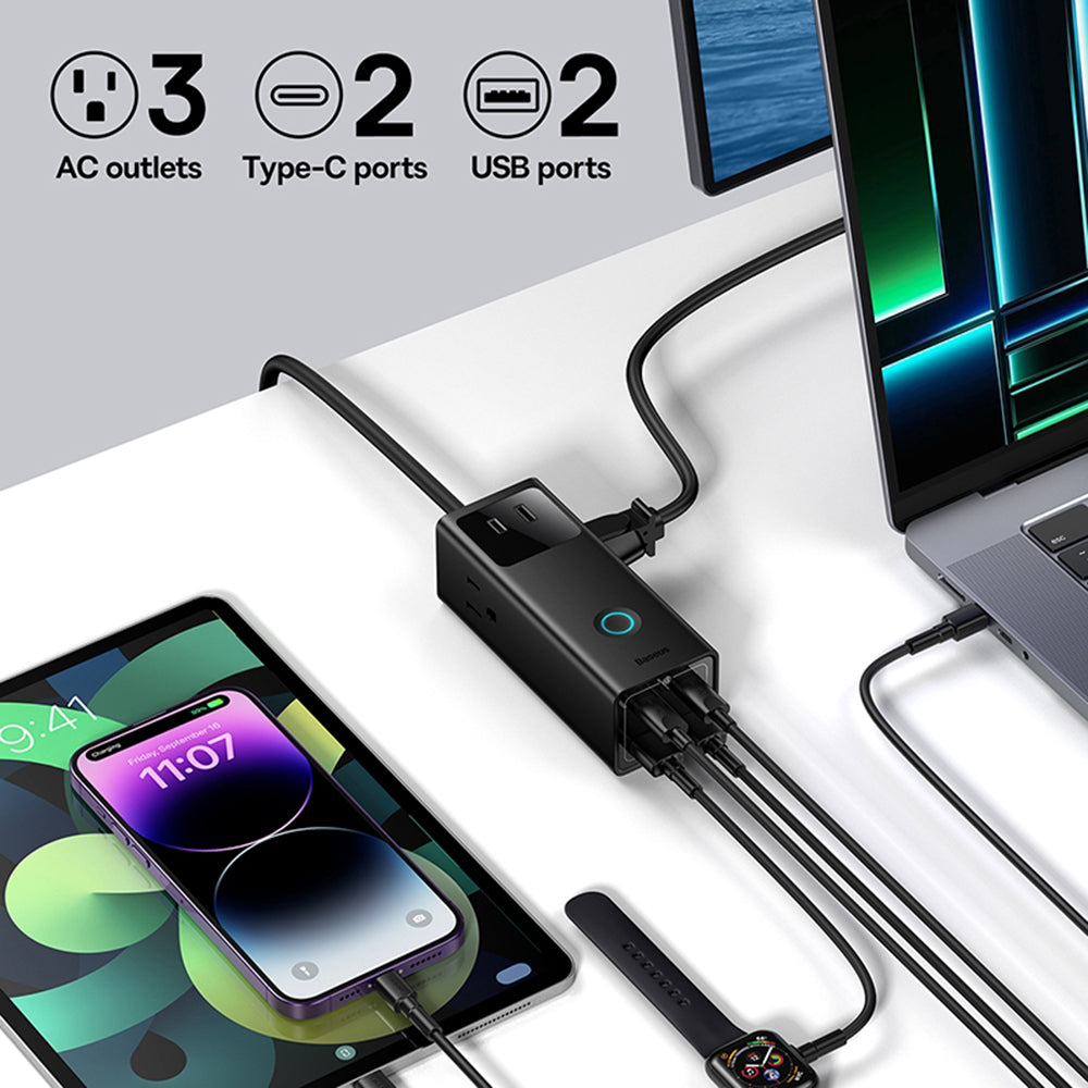 Rallonge Baseus PowerCombo US, 3 x Prise, Noir PSLA020101