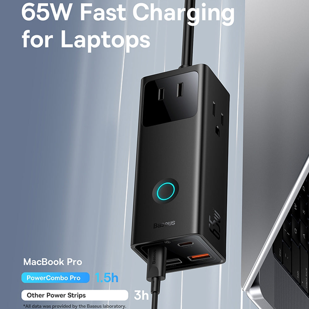 Rallonge Baseus PowerCombo US, 3 x Prise, Noir PSLA020101