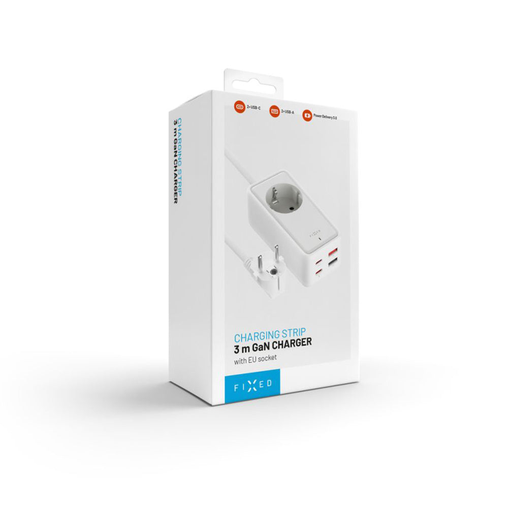 Verlängerungskabel Fixed, 1 x Schuko, Weiß