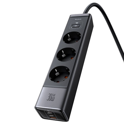 Prolunga McDodo CH-0620, 3 x Schuko - 1 x USB-A - 2 x USB-C, Nero