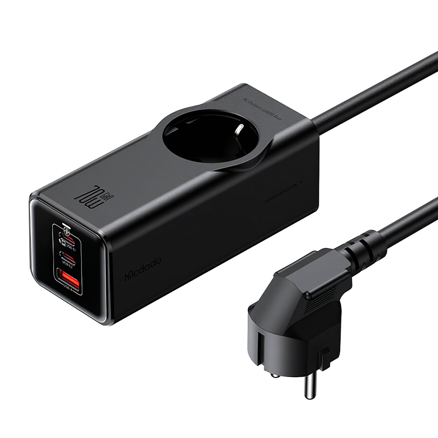 Prolunga McDodo CH-4620, 1 x Schuko, Nero
