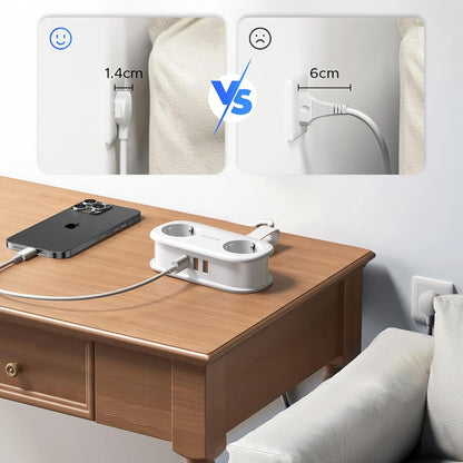 Orico Verlängerungskabel APP, 2 x Schuko - 2 x USB-A - 1 x USB-C, Weiß