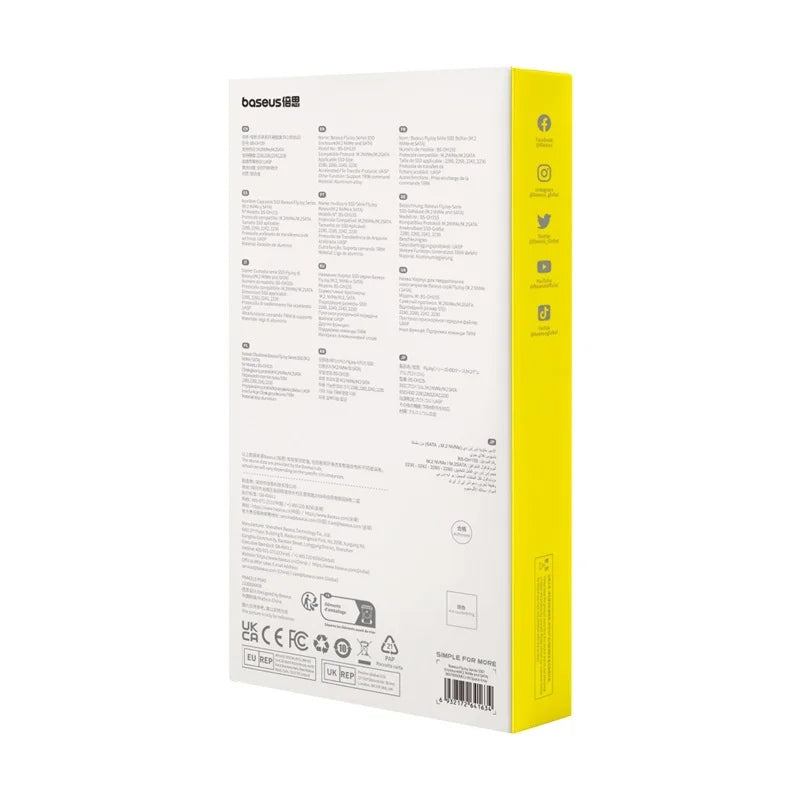 Rack Baseus FlyJoy Series pour SSD SATA M.2 NVMe, Gris B00760600811-02