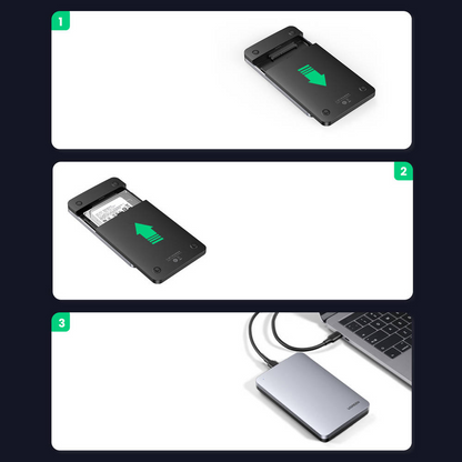 Rack UGREEN CM300 pour HDD / SSD SATA 2,5 pouces, USB 3.1, Gris 