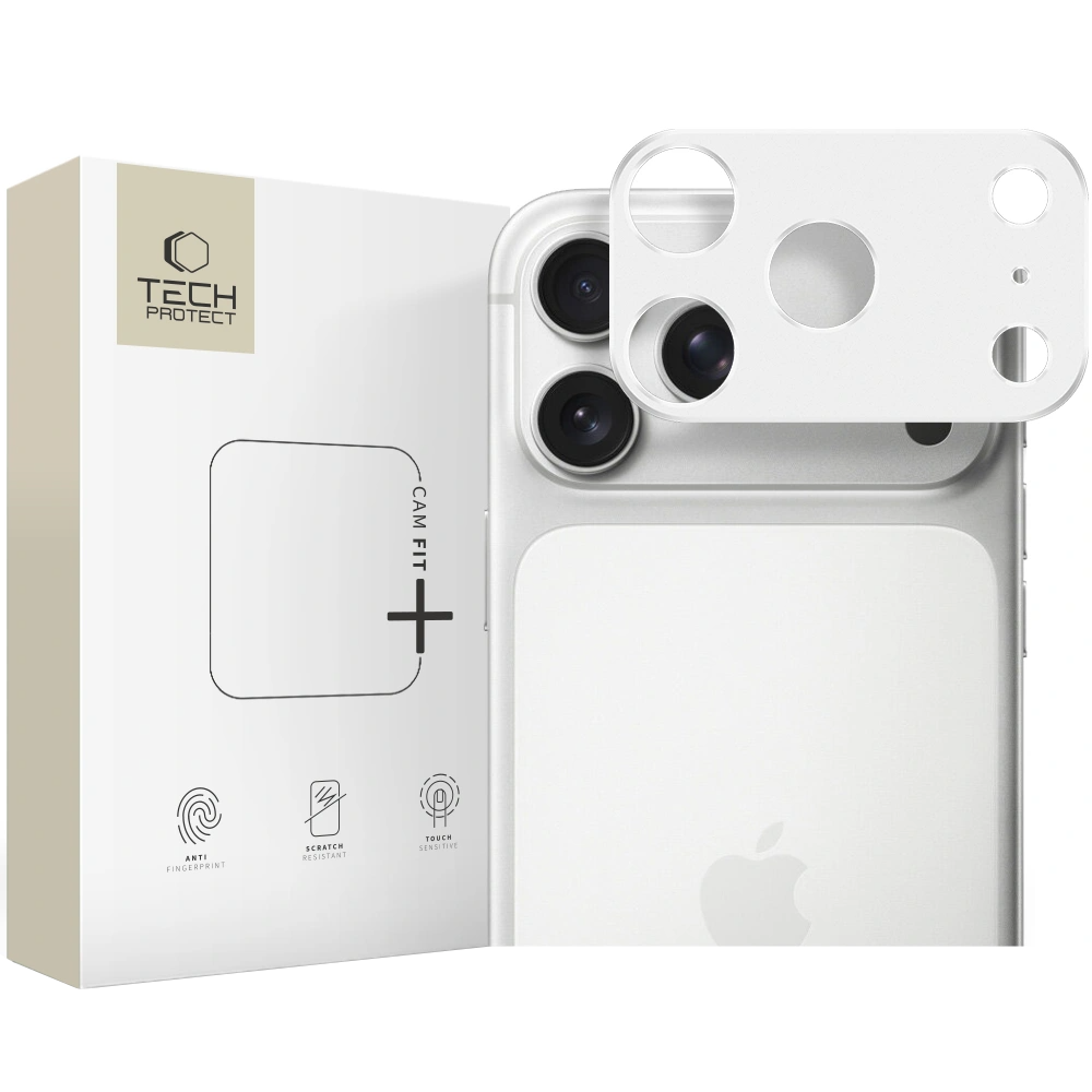 Cadre de protection pour caméra arrière Tech-Protect Camalloy Fit+ pour Apple iPhone 17 Pro Max, Aluminium, Argenté