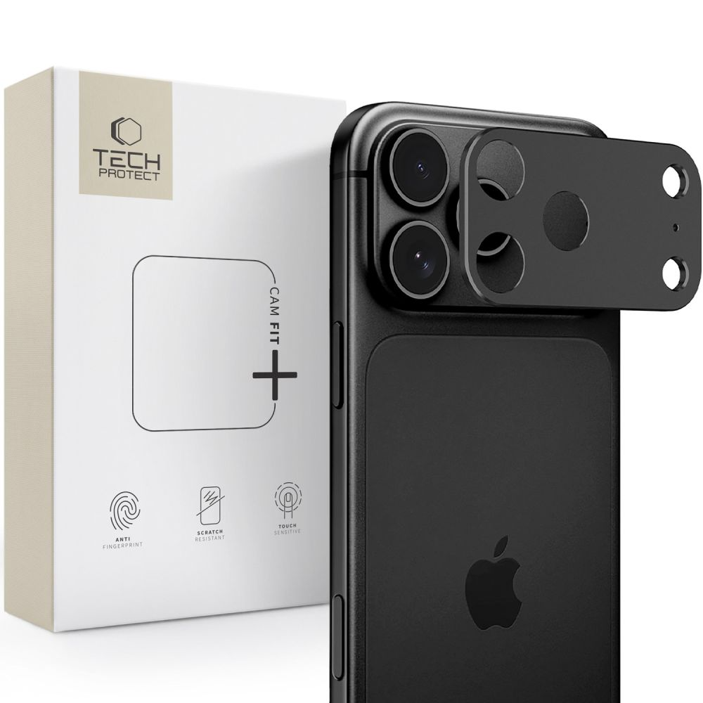 Tech-Protect Camalloy Fit+ Rückkamera-Schutzrahmen für Apple iPhone 18 Pro, Aluminium, Schwarz