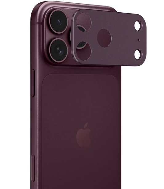 Cornice protettiva per fotocamera posteriore Tech-Protect Camalloy Fit+ per Apple iPhone 18 Pro, alluminio, bordeaux