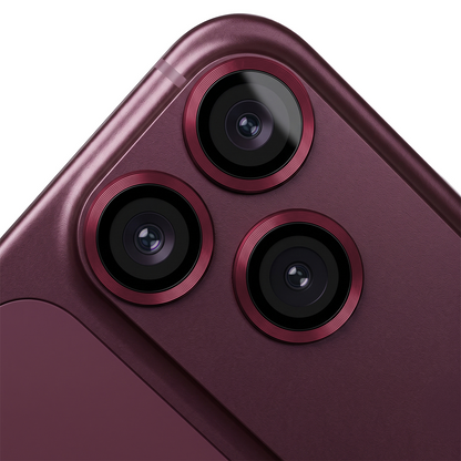 OEM Rear Camera Protection Frame for Apple iPhone 18 Pro, Tempered Glass, Burgundy