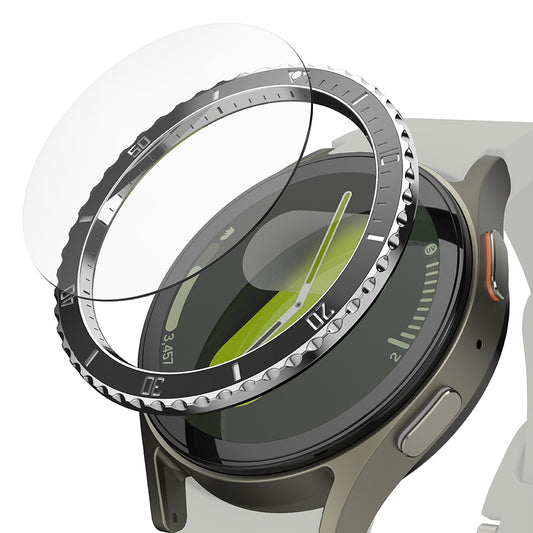 Cadre de protection Ringke Premium Styling pour Samsung Galaxy Watch7 44mm, Modèle 4, Noir