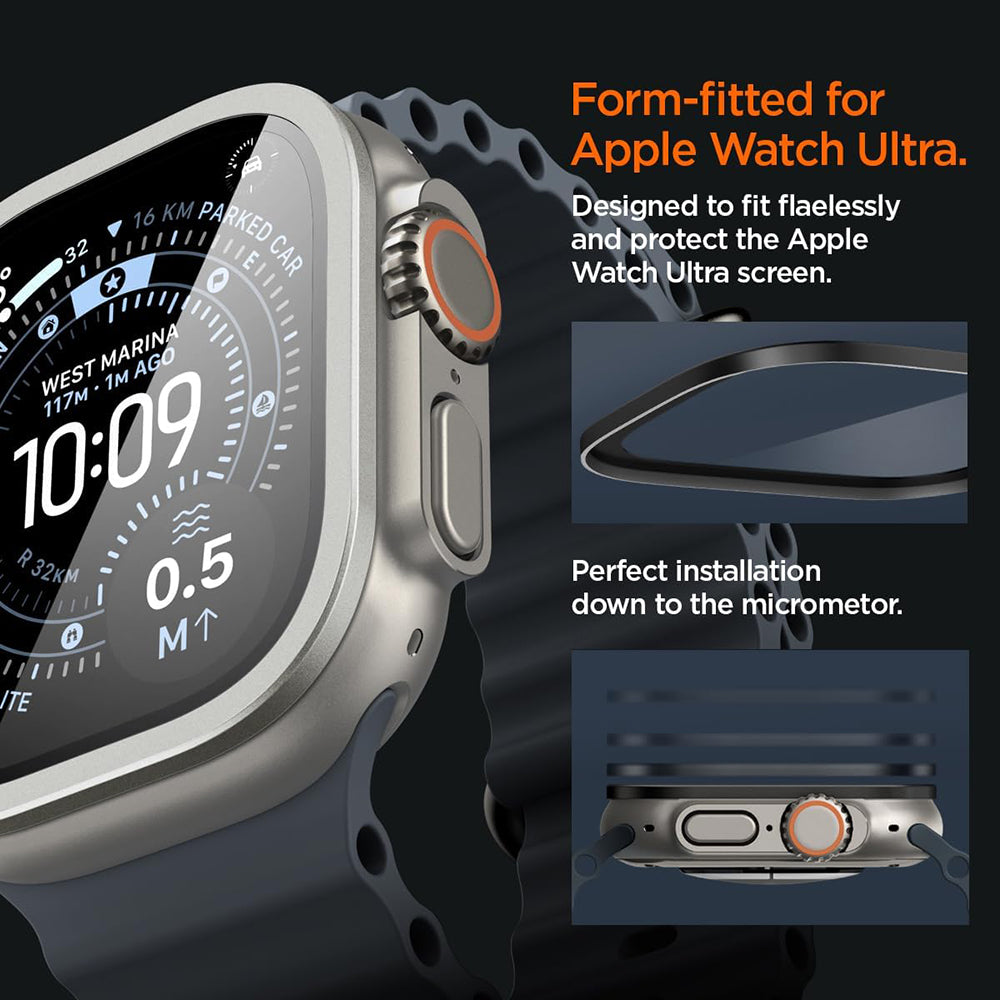 Cadre de protection Spigen Tune with Glass pour Apple Watch Ultra Series, argenté ACS11595