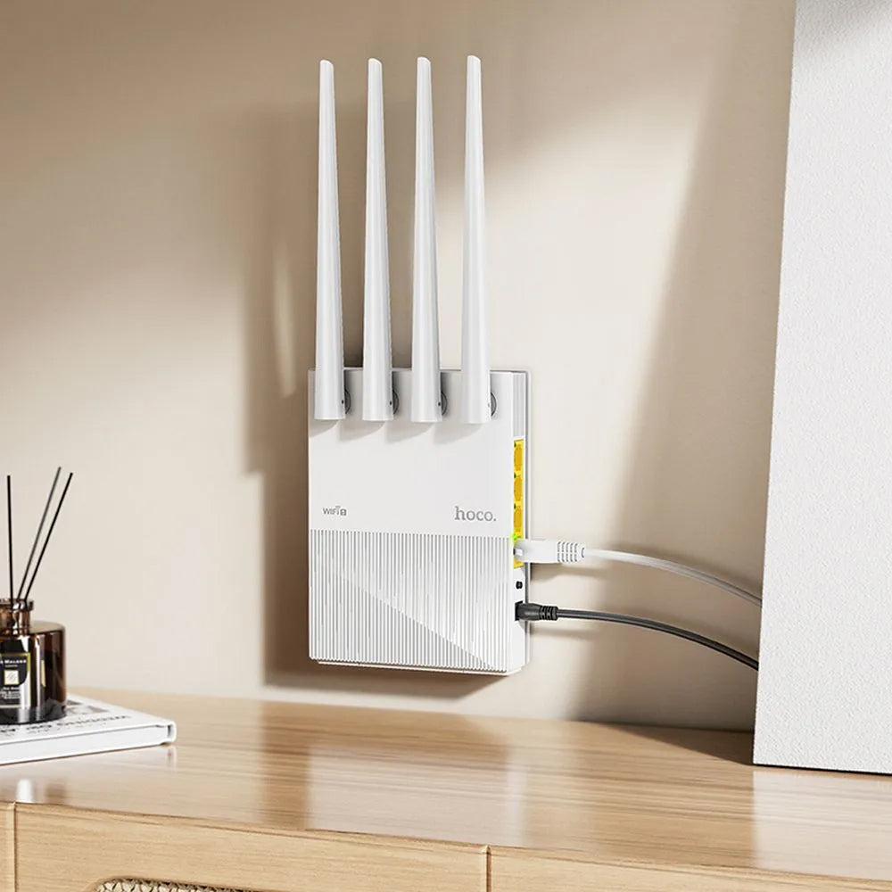 Router Wireless HOCO HI31, Dualband, Wi-Fi 5, Weiß