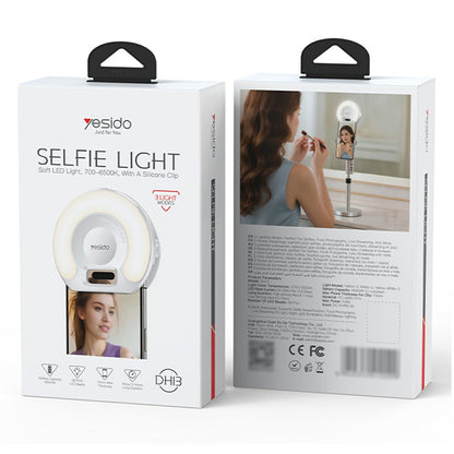Selfie Light Yesido DH13, Universale, Bianco