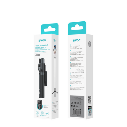 Selfie-Stick Bluetooth BWOO BO-ZP14, Universal, Schwarz