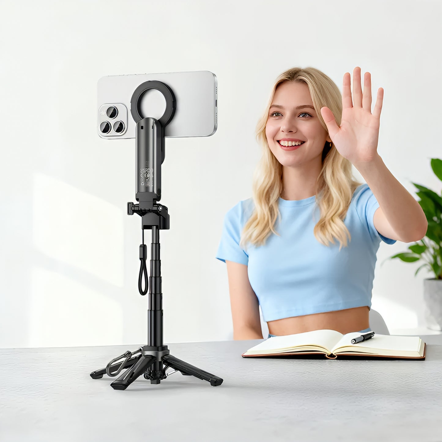 Selfie Stick Bluetooth HOCO K27 Pro, Universal, Schwarz