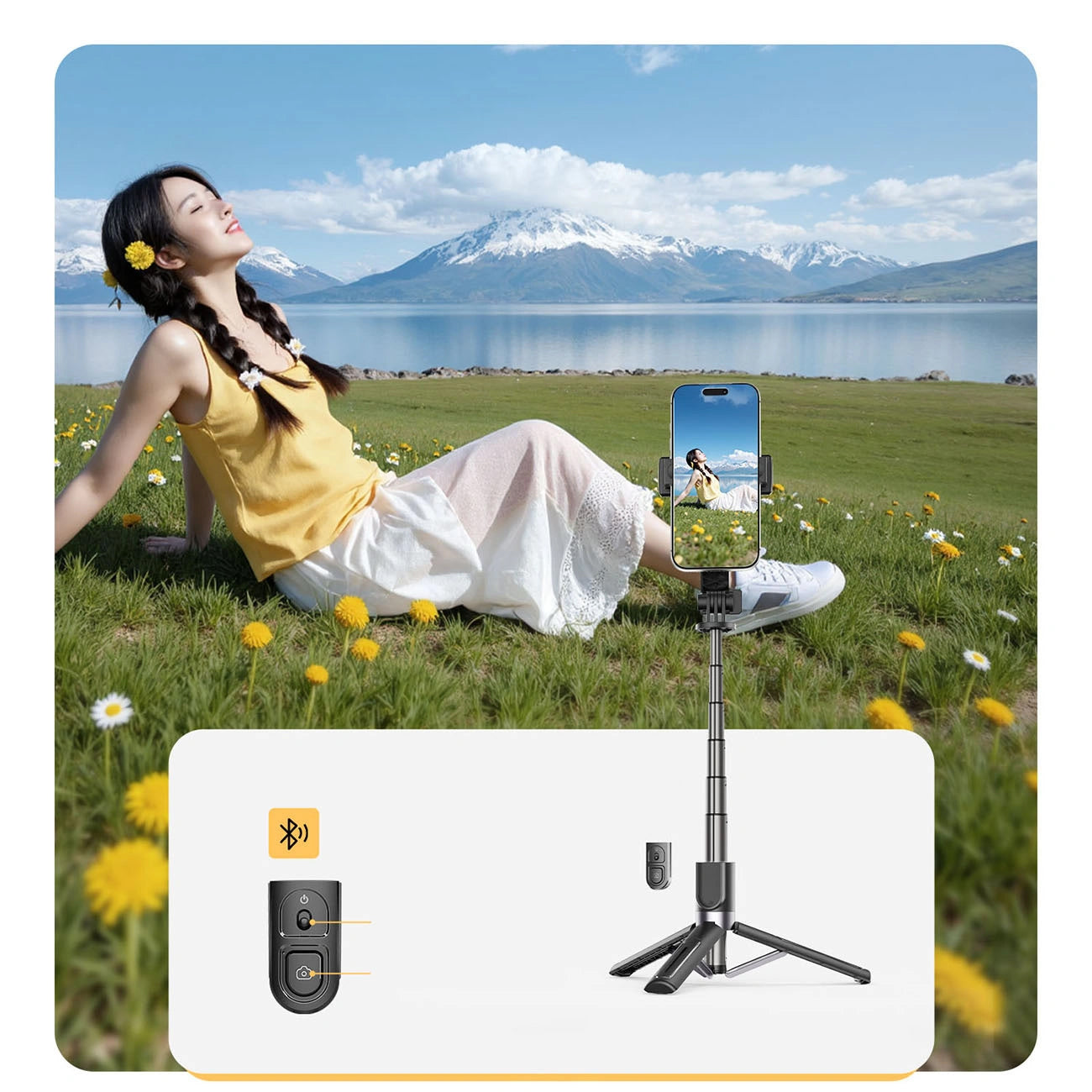 Selfie Stick Bluetooth Orico SPV90, Universel, Noir