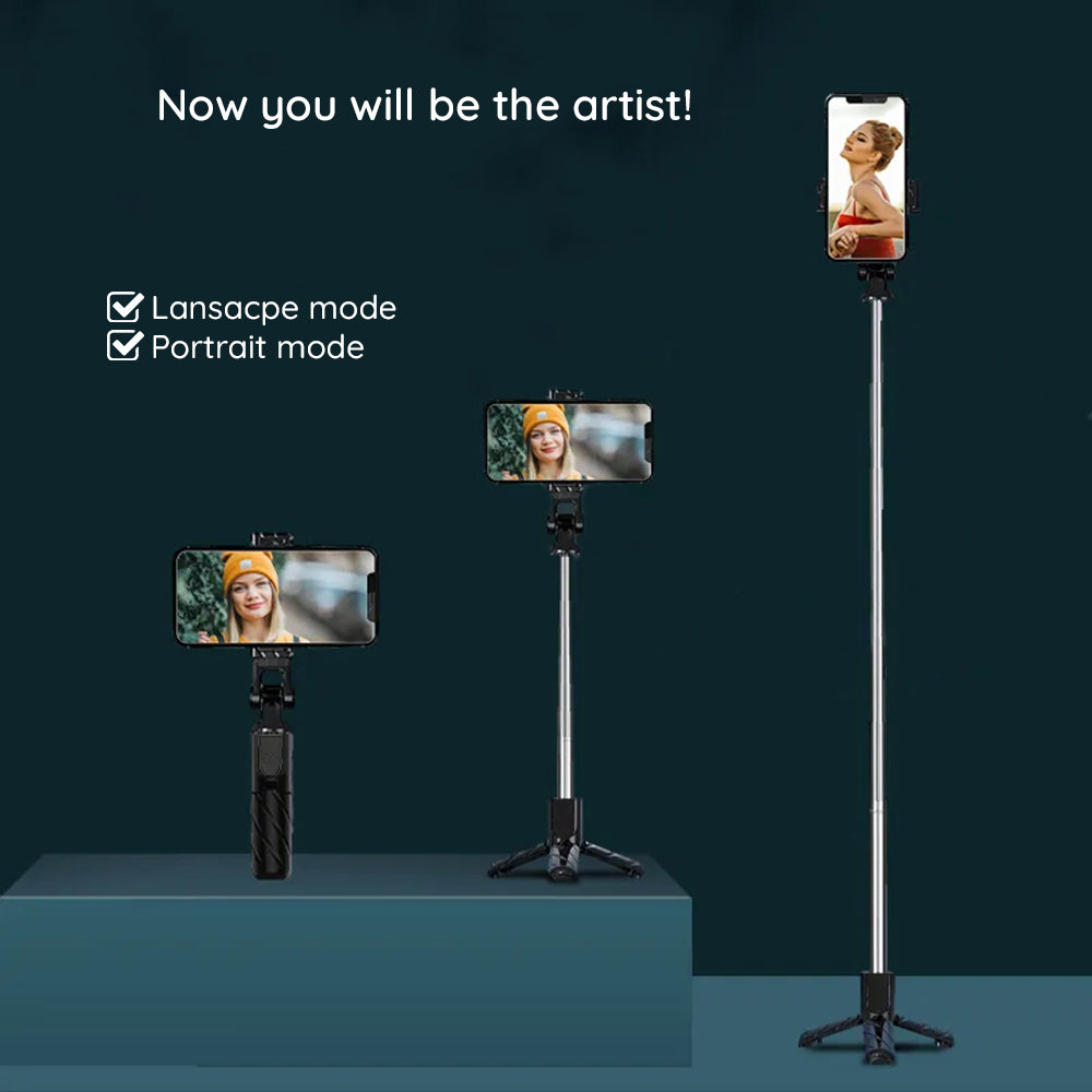 Selfie Stick Bluetooth Techsuit K03, Universal, Schwarz