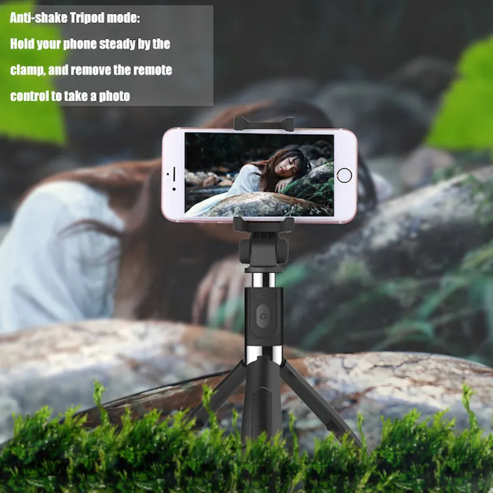 Selfie Stick Bluetooth Techsuit L01, Universale, Nero