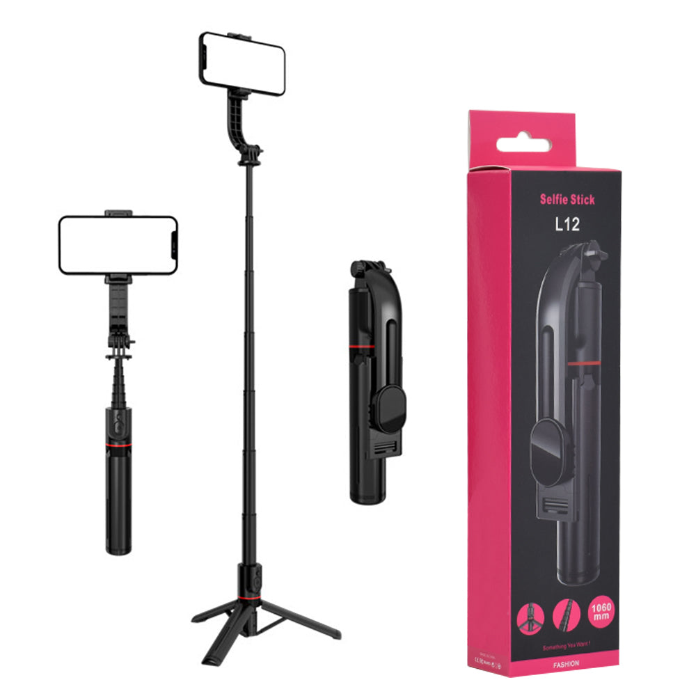 Selfie Stick Bluetooth Techsuit L12, Universale, Nero
