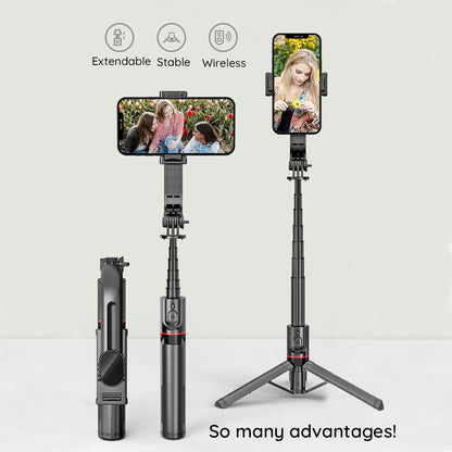 Selfie Stick Bluetooth Techsuit L12, Universale, Nero