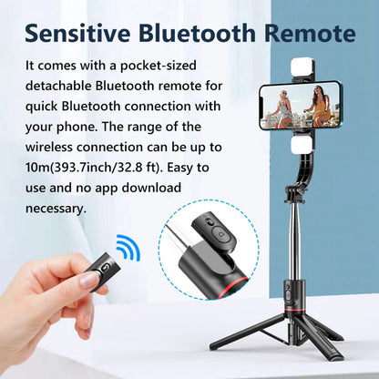 Selfie Stick Bluetooth Techsuit L13d, Universel, Noir