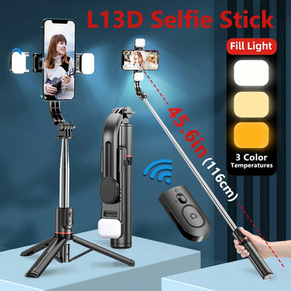 Selfie Stick Bluetooth Techsuit L13d, Universel, Noir