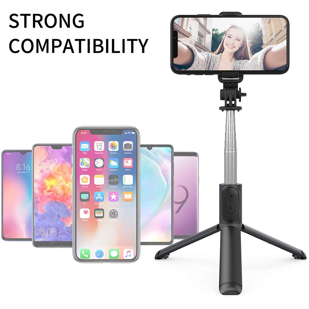 Selfie Stick Bluetooth Techsuit Q01, Universale, Nero
