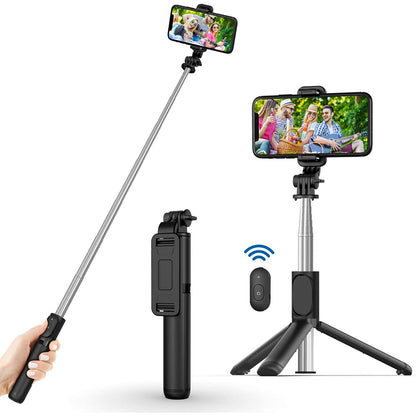 Selfie Stick Bluetooth Techsuit Q01, Universale, Nero