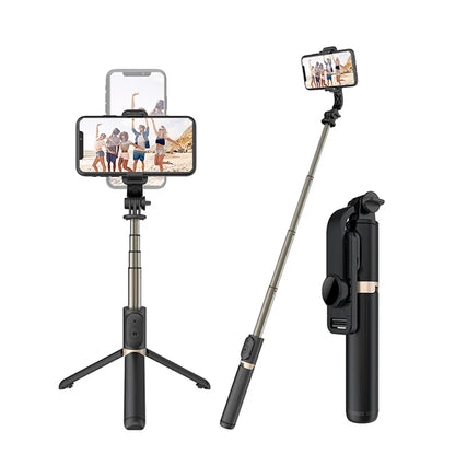 Selfie Stick Bluetooth Techsuit Q03, Universale, Nero