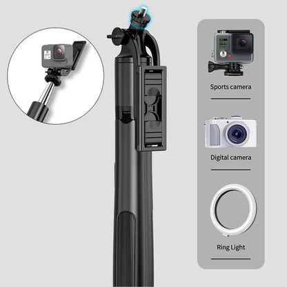 Selfie Stick Bluetooth Techsuit Q05, Universale, Nero
