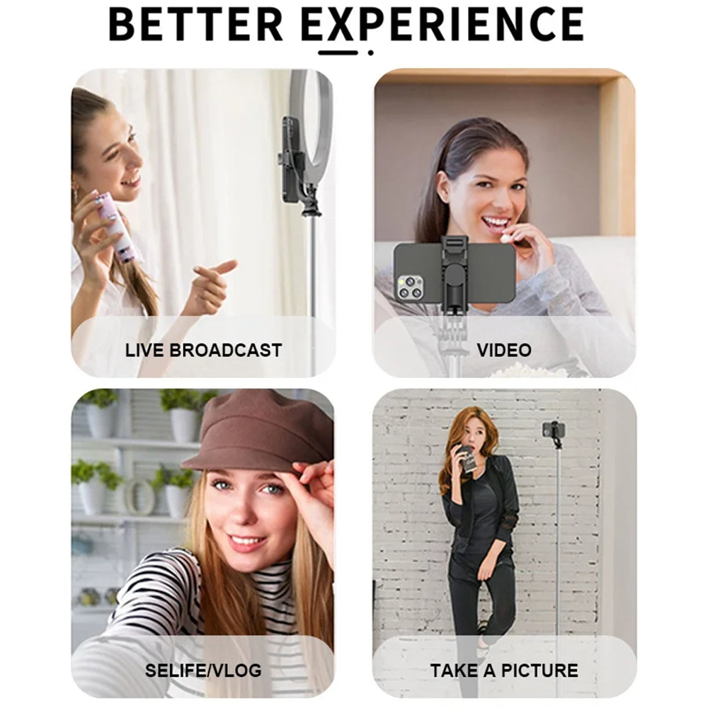 Selfie Stick Bluetooth Techsuit Q05, Universale, Nero