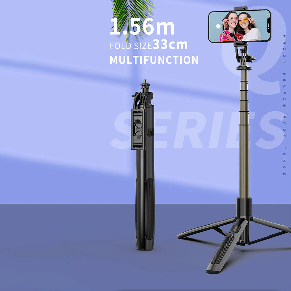 Selfie Stick Bluetooth Techsuit Q06, Universal, Schwarz
