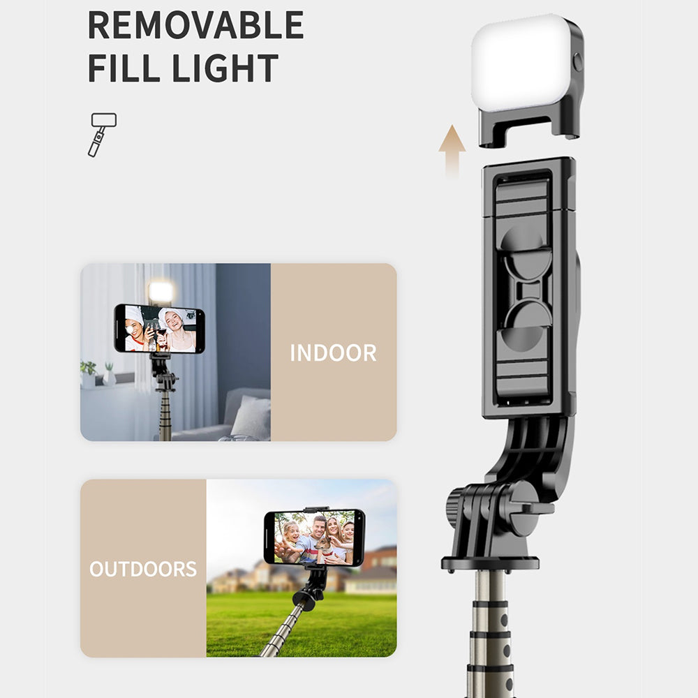 Selfie Stick Bluetooth Techsuit Q10s, Universal, Schwarz