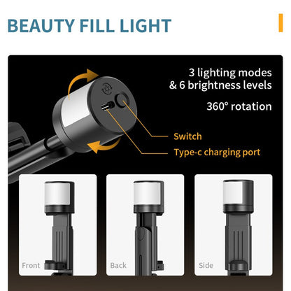 Perche à selfie Bluetooth Techsuit Q12S, Universelle, Noire