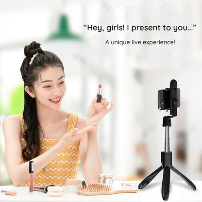 Selfie Stick Bluetooth Techsuit S01-S, Universal, Schwarz