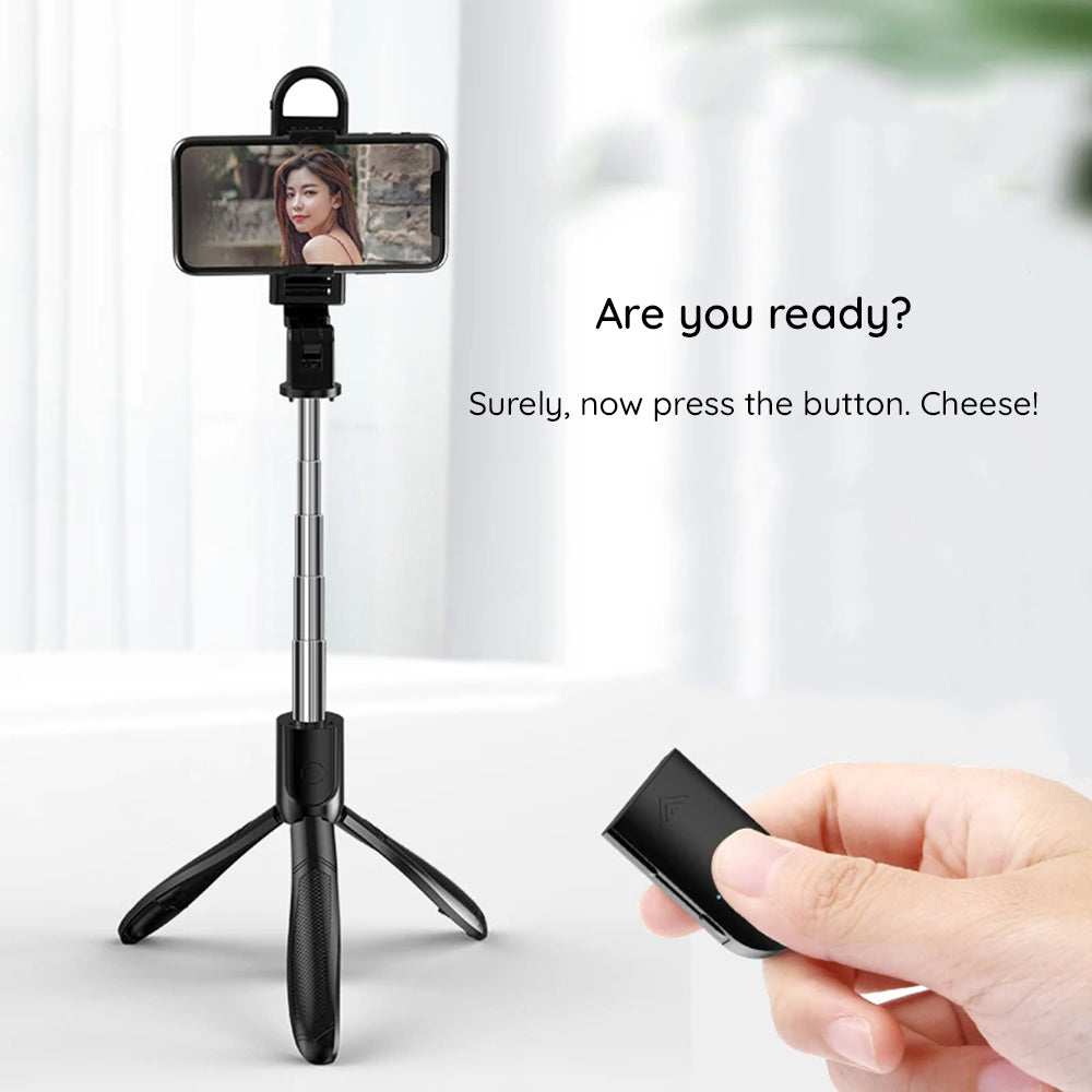 Selfie Stick Bluetooth Techsuit S01-S, Universal, Schwarz