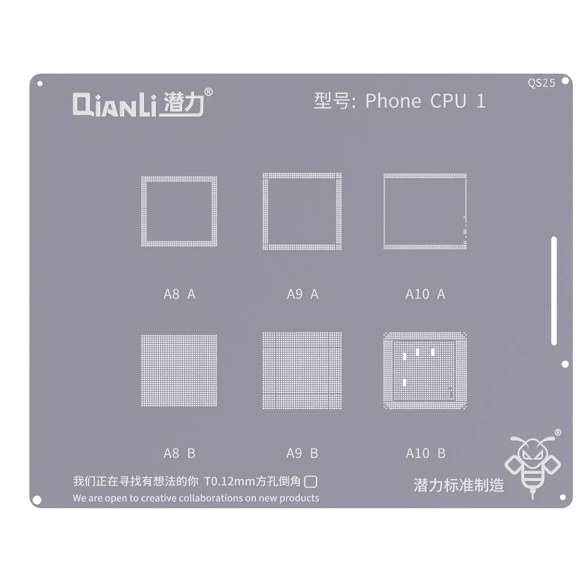 Maschera BGA QIANLI QS25 per Apple iPhone Series, CPU1