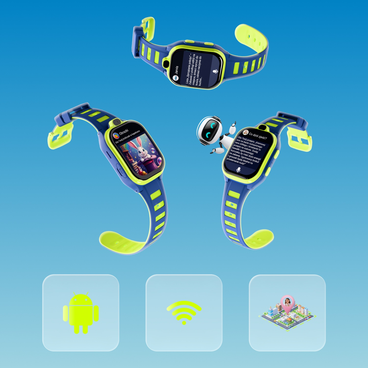 Smartwatch Forever Kids Boost KW-530 Call, Blu