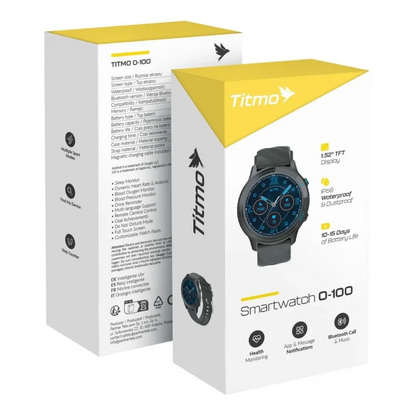 Smartwatch Titmo O-100 Call, Schwarz