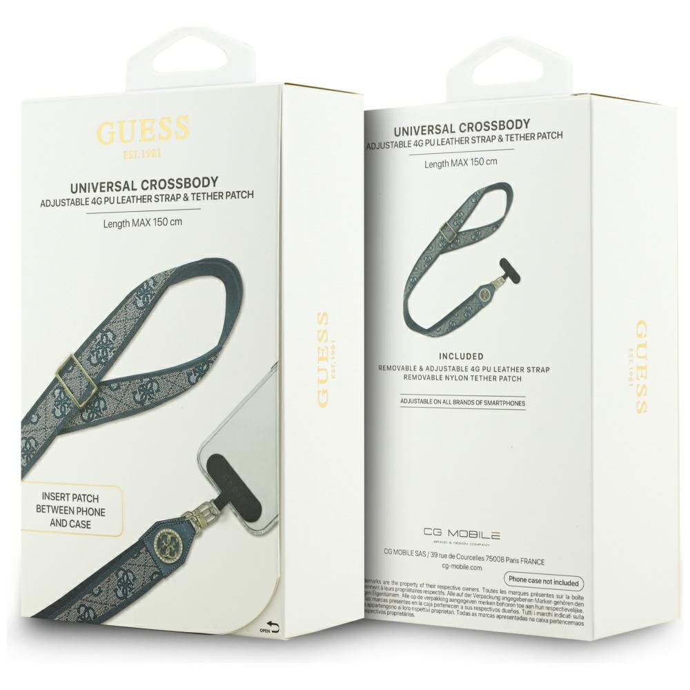 Guess 4G Strass Metal Logo Phone Lanyard, Blue