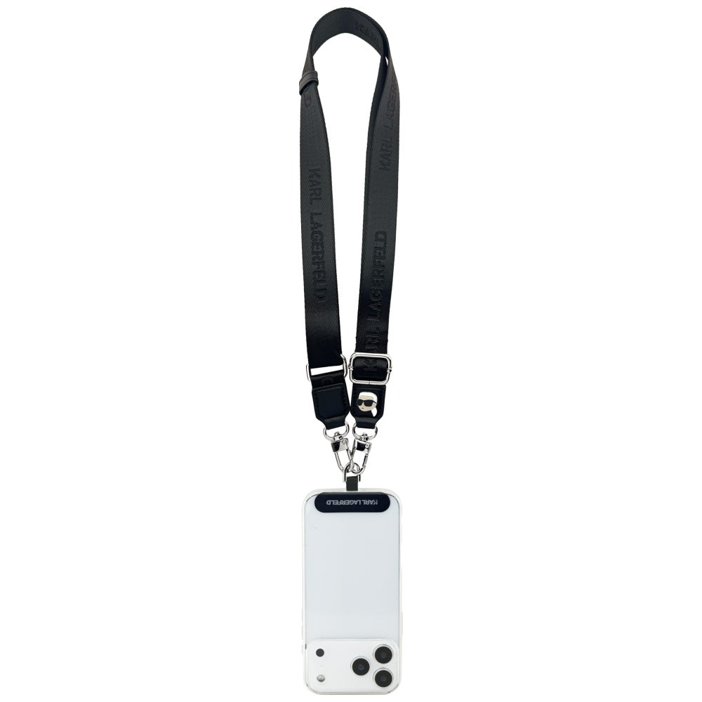 Karl Lagerfeld Telefonkordel Karl Metal Logo, Schwarz