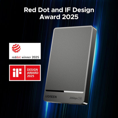 Disque à l'état solide (SSD externe) UGREEN 35270, 1TB, Gris
