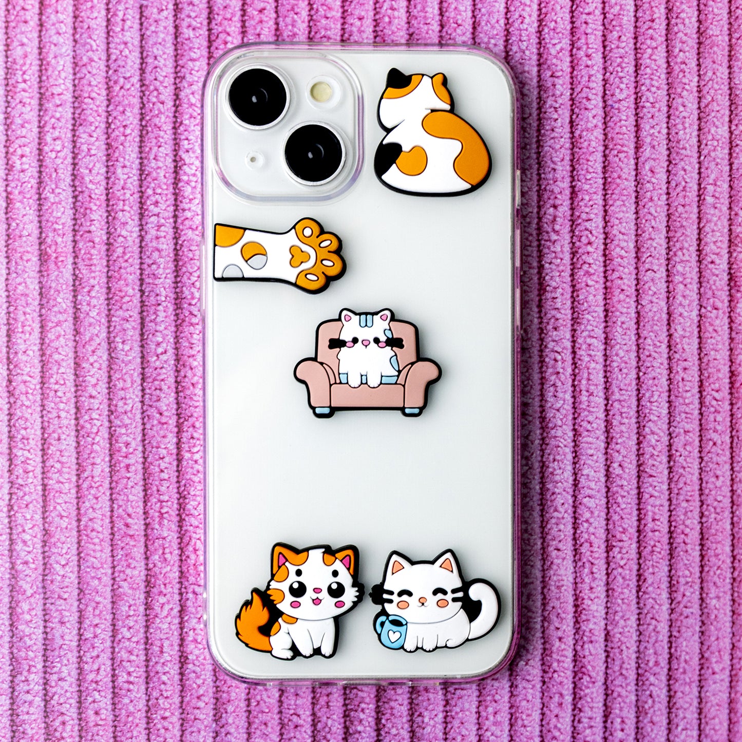 Sticker 3D OEM Gatto per Custodia Telefono / Tablet, Set 5 pezzi, Multicolore